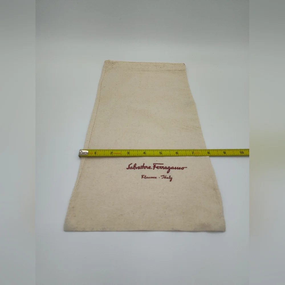 SALVATORE FERRAGAMO Dust Bag 13.75x9 Natural Canvas Florence Italy EUC